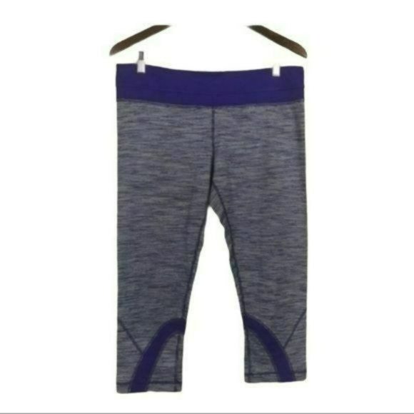 Lululemon Inspire Crop Wee are from Space Purple and White Size 12